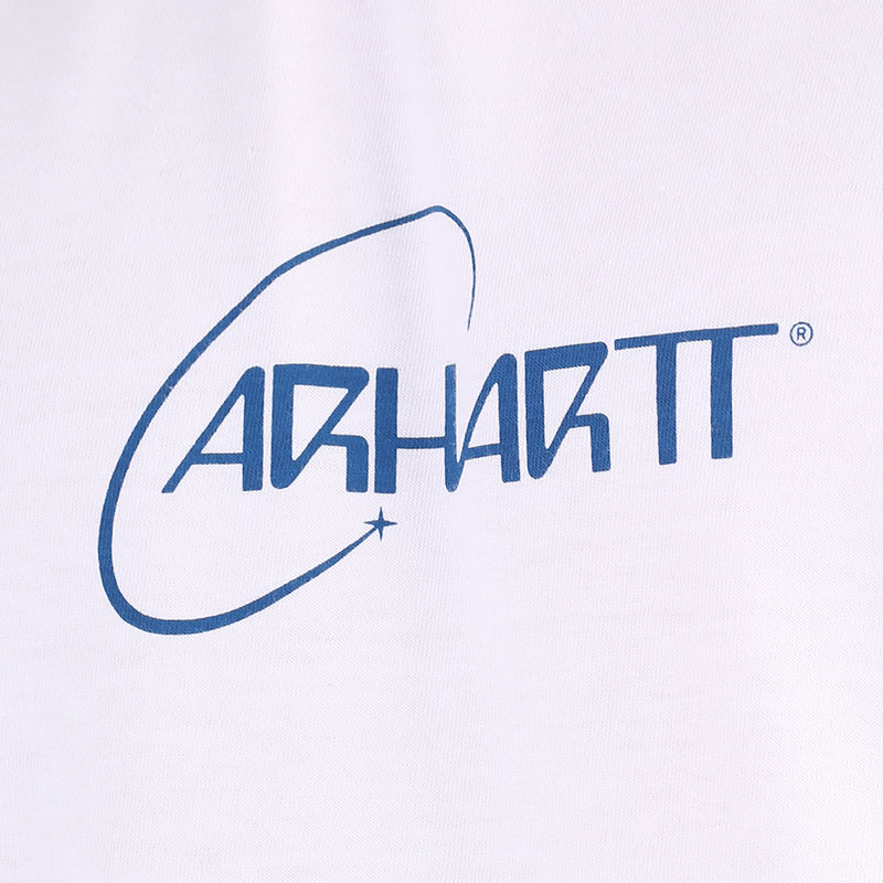 мужская белая футболка Carhartt WIP S/S Orbit T-Shirt I029928-white/blue - цена, описание, фото 2
